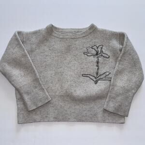 Brunello Cucinelli Girls 100% Cashmere Sweater Beaded Floral Size 6 Italy Lux